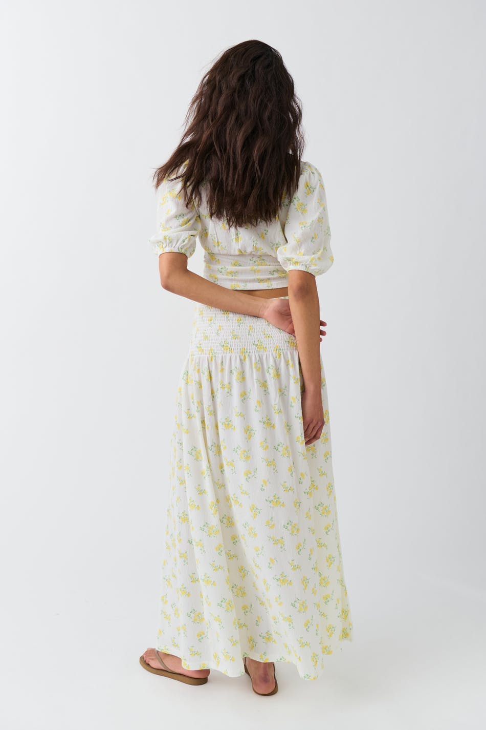 Smock maxi skirt - Yellow ditsy