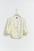 Puff sleeve top - Yellow ditsy