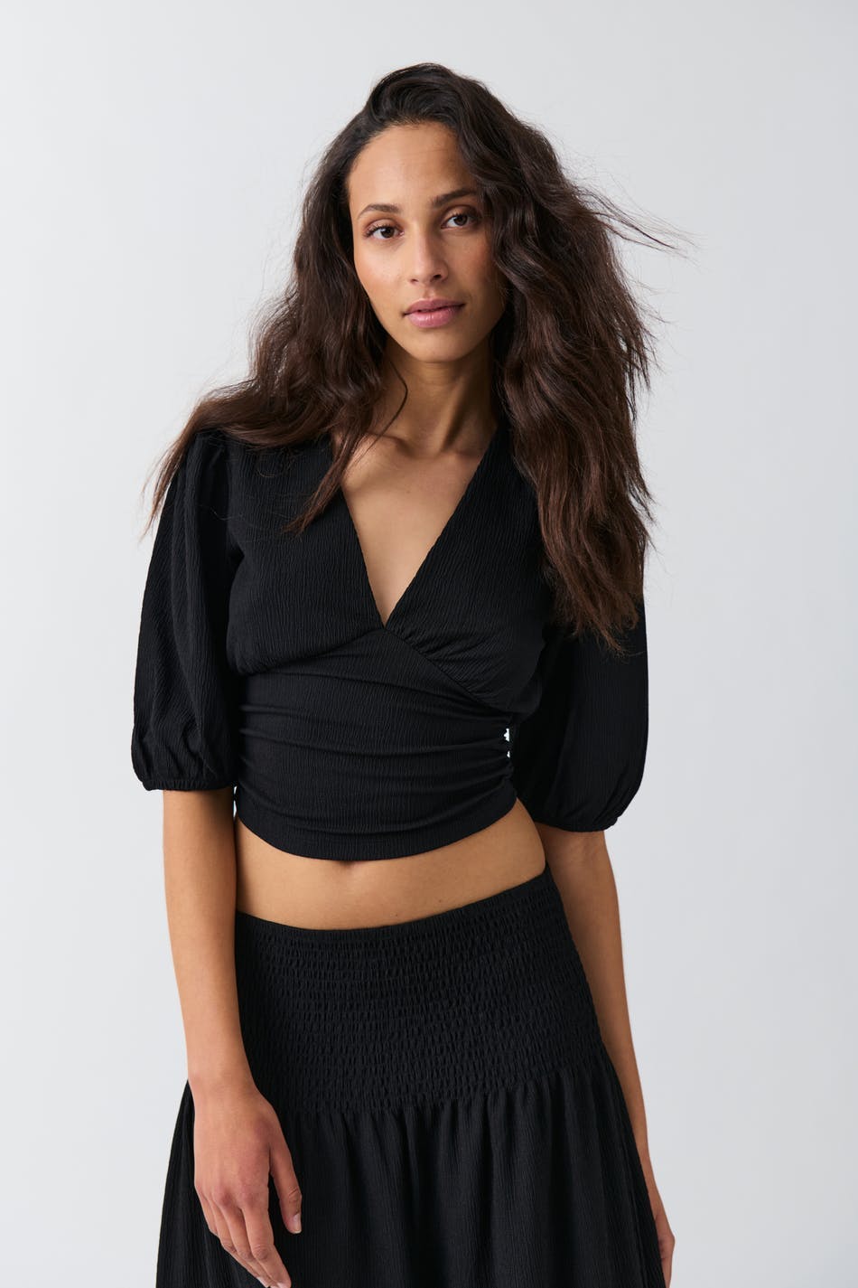 Puff sleeve top - Yellow ditsy