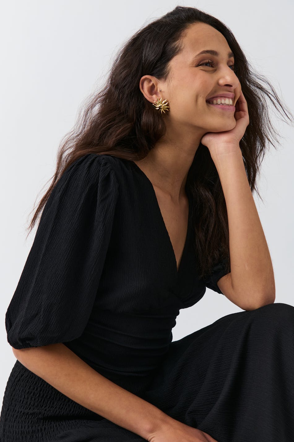 Puff sleeve top - Yellow ditsy