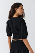 Puff sleeve top - Yellow ditsy