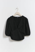 Puff sleeve top - Noir