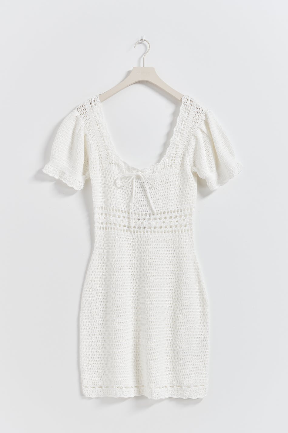 Crochet knitted dress - Blanc cassé