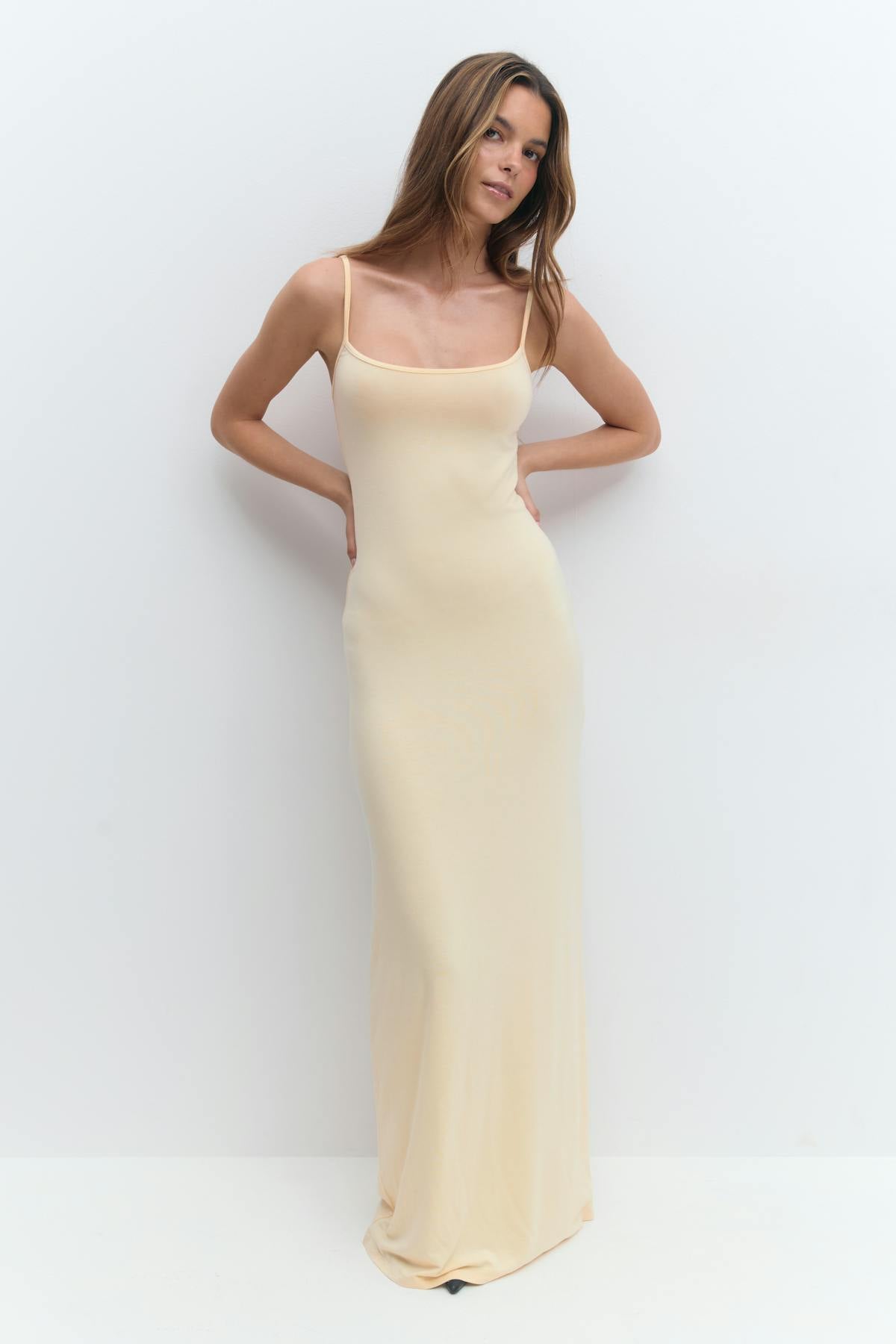 Maxi slip dress - Stone