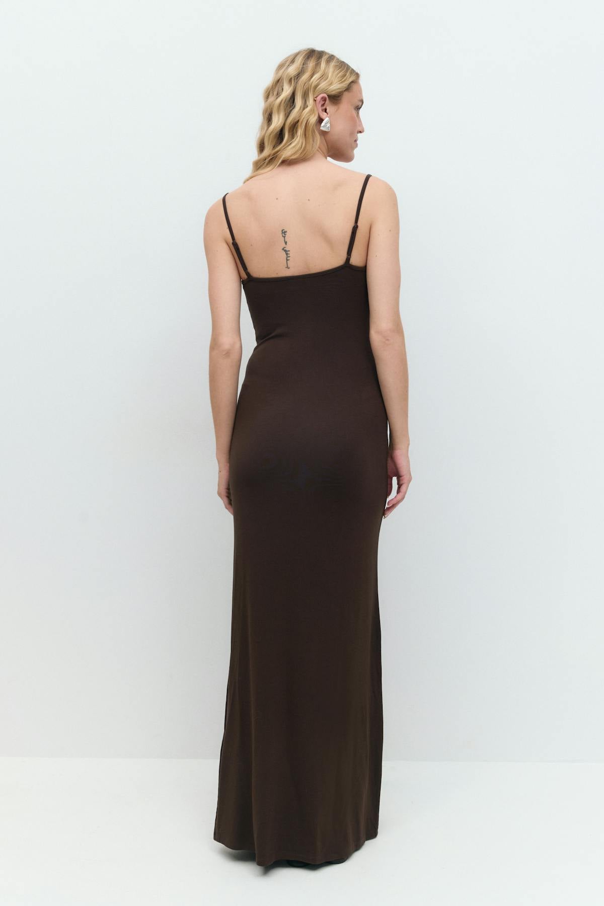 Maxi slip dress - Grey melange