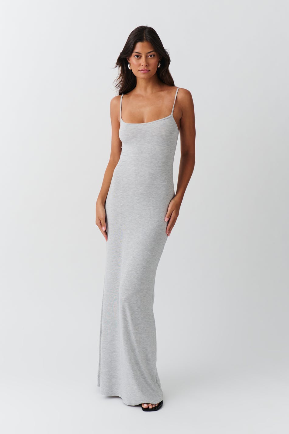 Maxi slip dress - Deep taupe