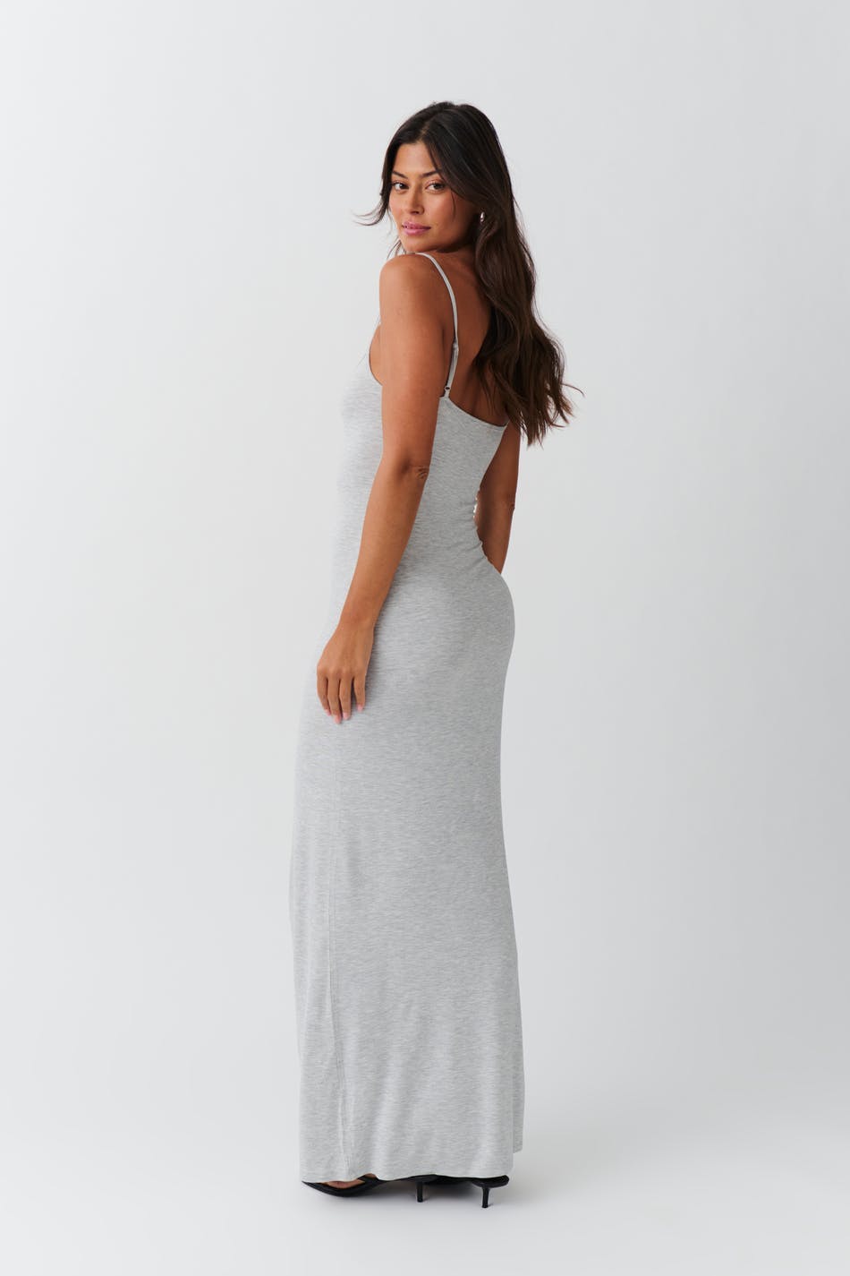 Maxi slip dress - Deep taupe