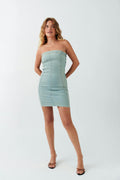 Tube denim dress - Sunfaded blue