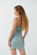 Tube denim dress - Sunfaded blue