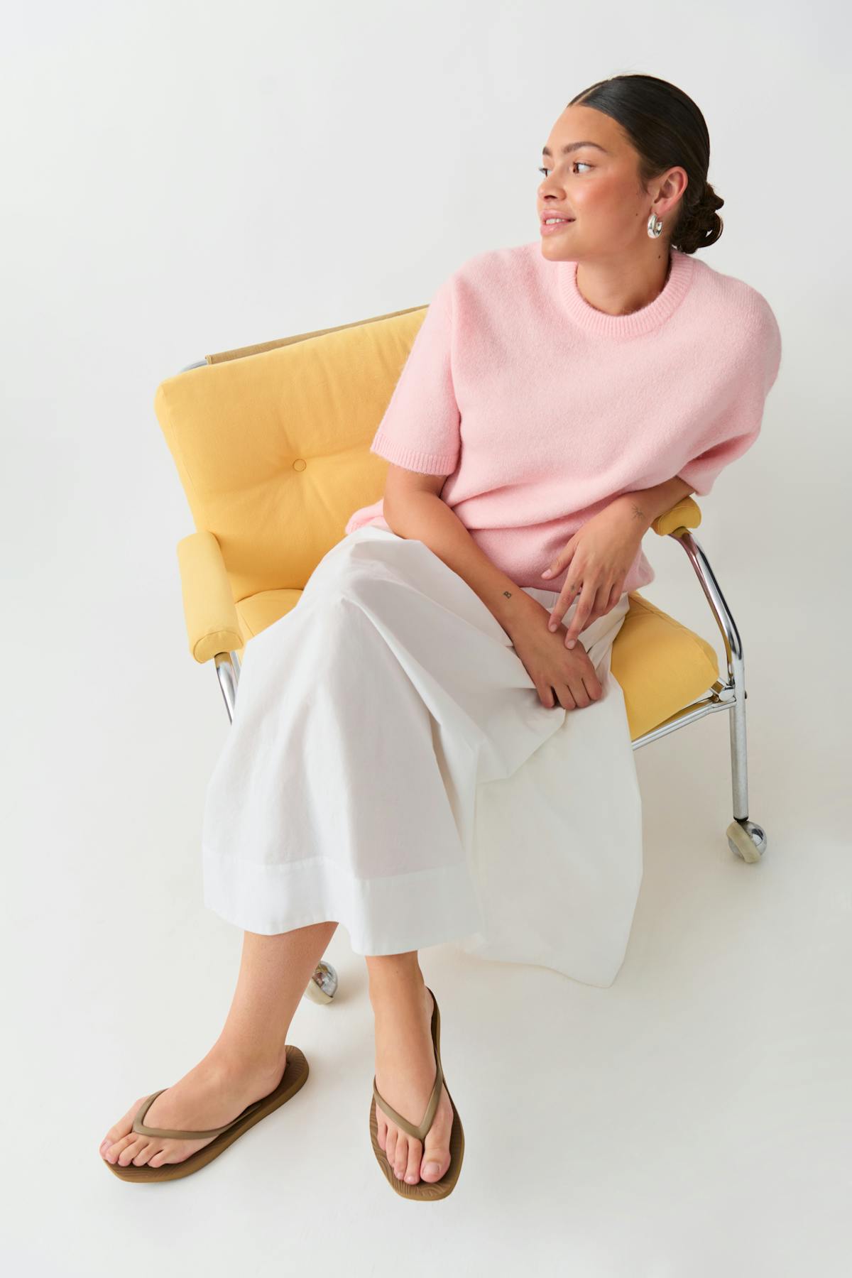 knitted top - Lt grey melange
