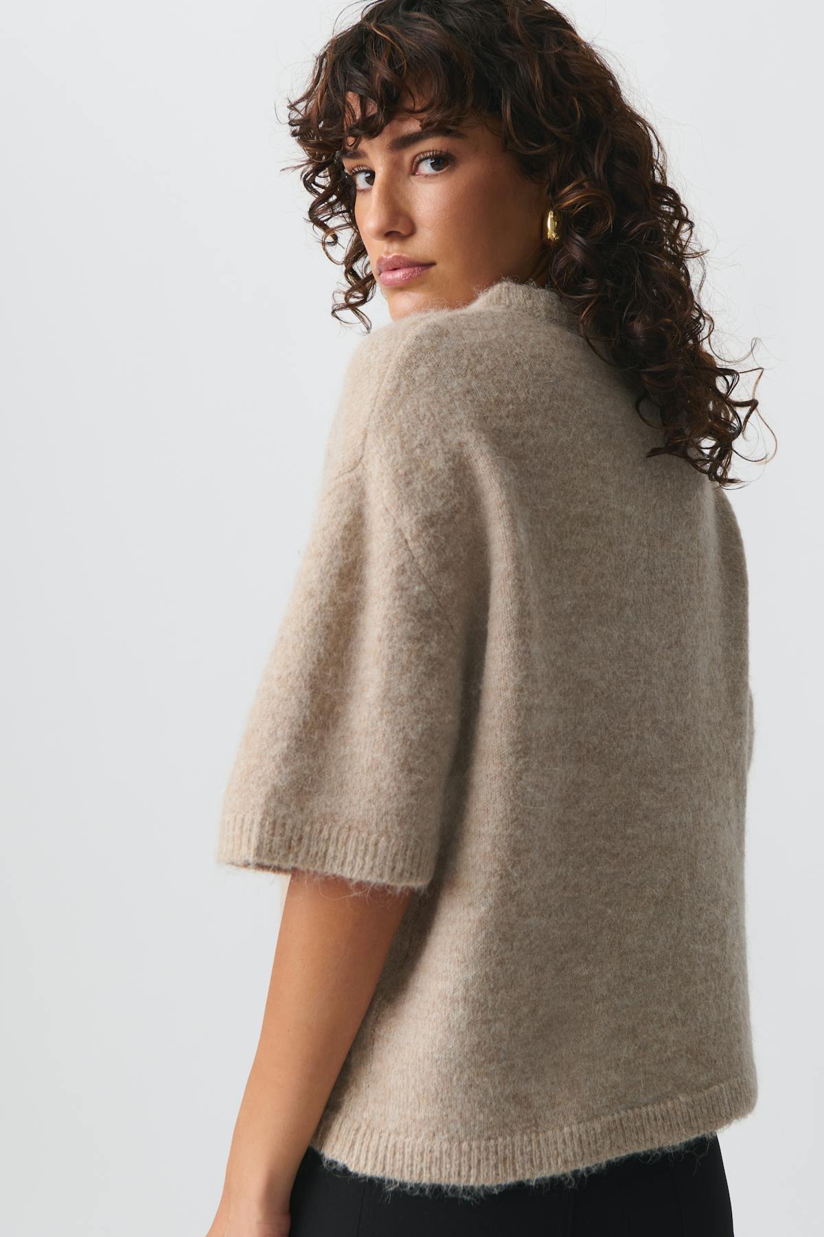 knitted top - Black/offwhite