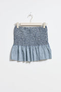 Smock peplum denim top