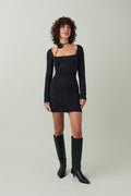 Square mini dress - Noir