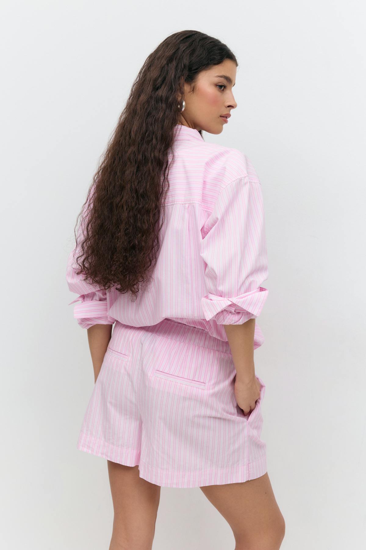 Poplin shorts - Pink stripe