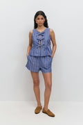 Poplin shorts - Pink stripe