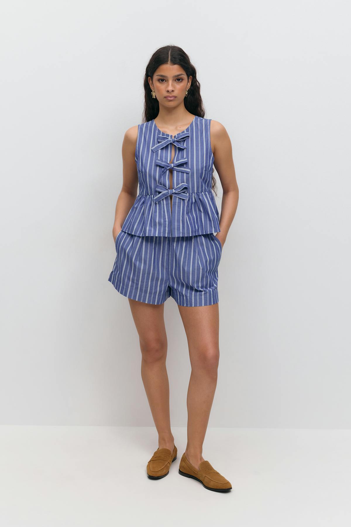 Poplin shorts - Pink stripe
