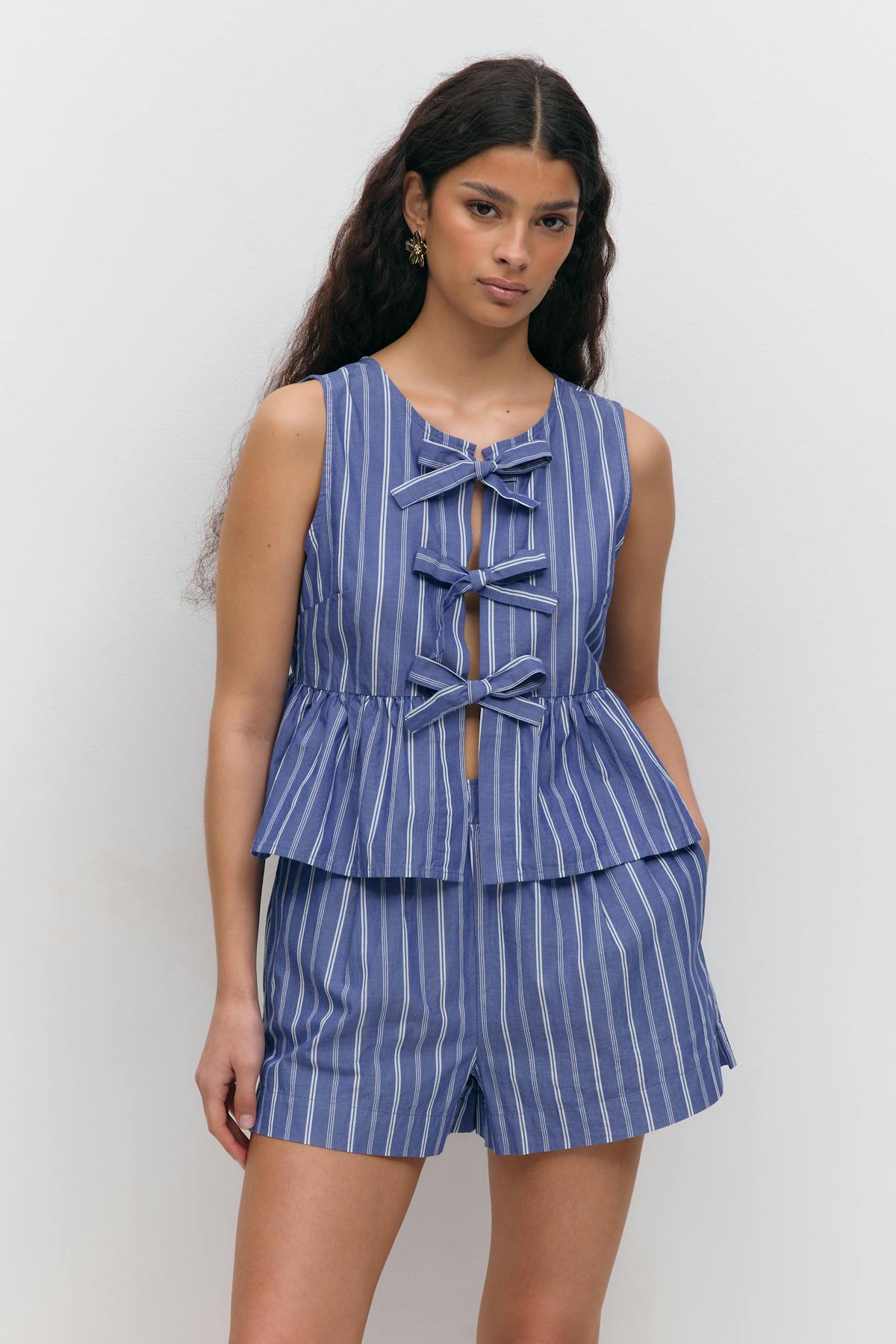 Poplin shorts - Pink stripe