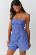 Poplin shorts - Blue stripe