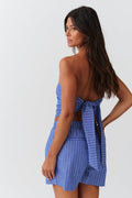 Poplin shorts - Blue stripe