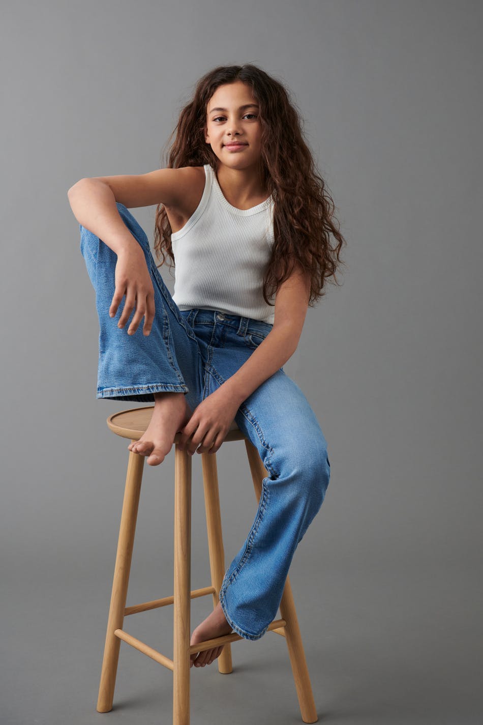 chunky basic flare jeans - Bleu