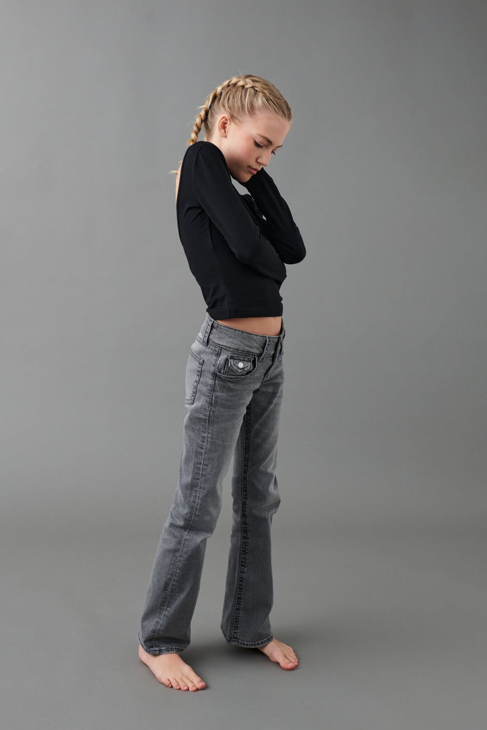 chunky basic flare jeans - Bleu