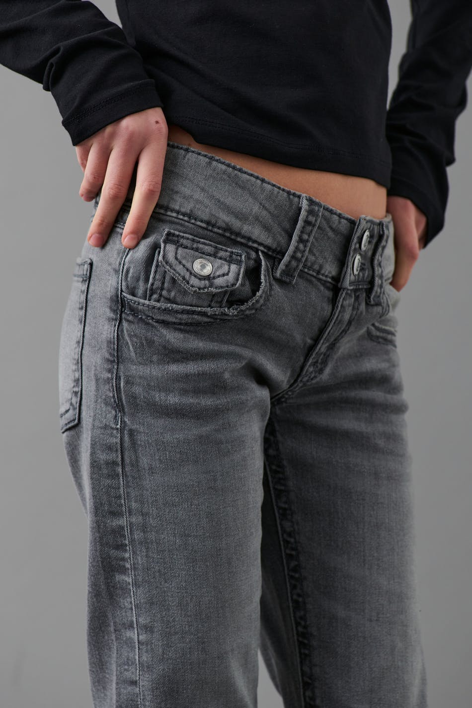chunky basic flare jeans - Bleu
