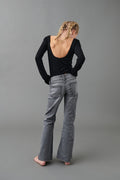 chunky basic flare jeans - Bleu