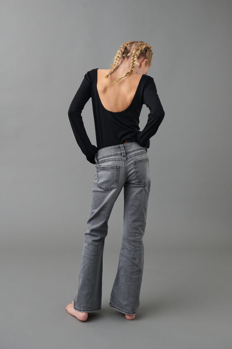 chunky basic flare jeans - Bleu