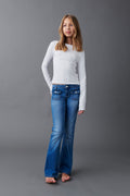 Front pocket bootcut jeans - Vintage blue