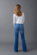 Front pocket bootcut jeans - Vintage blue