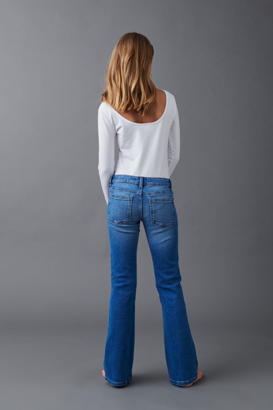 Front pocket bootcut jeans - Vintage blue