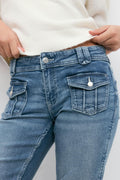Front pocket bootcut jeans - Bleu foncé