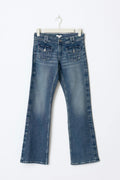 Front pocket bootcut jeans - Bleu foncé