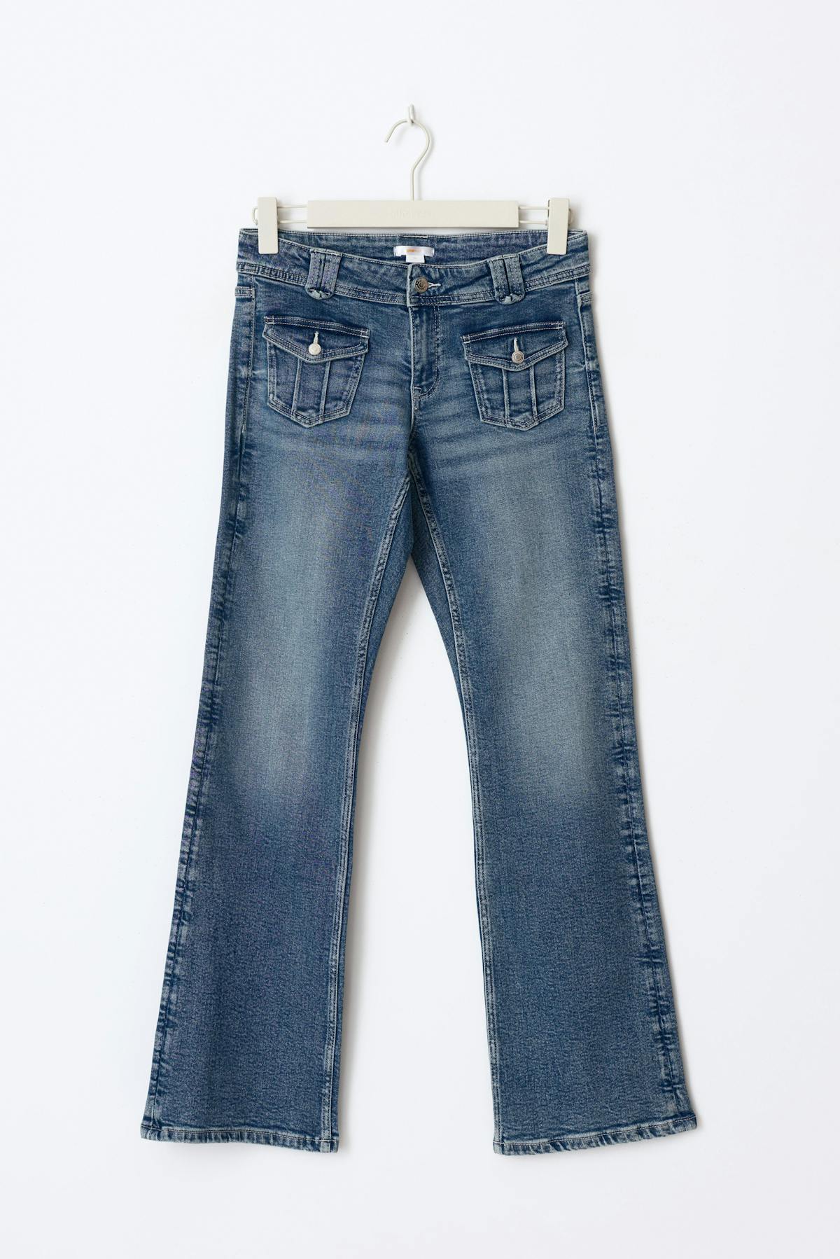 Front pocket bootcut jeans - Bleu foncé