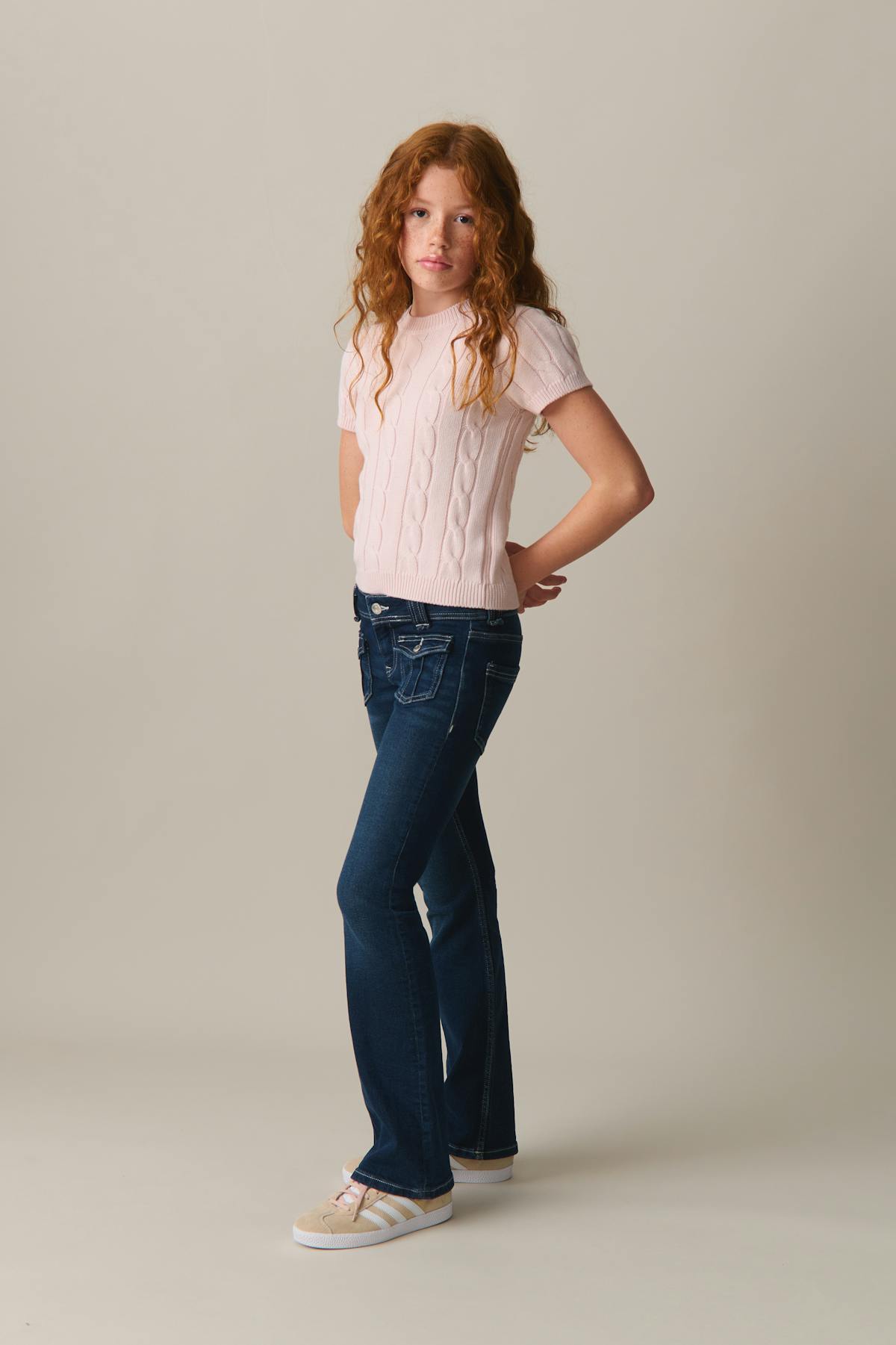 Front pocket bootcut jeans - Mid grey