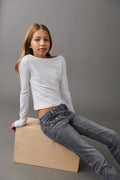 Front pocket bootcut jeans - Vintage blue