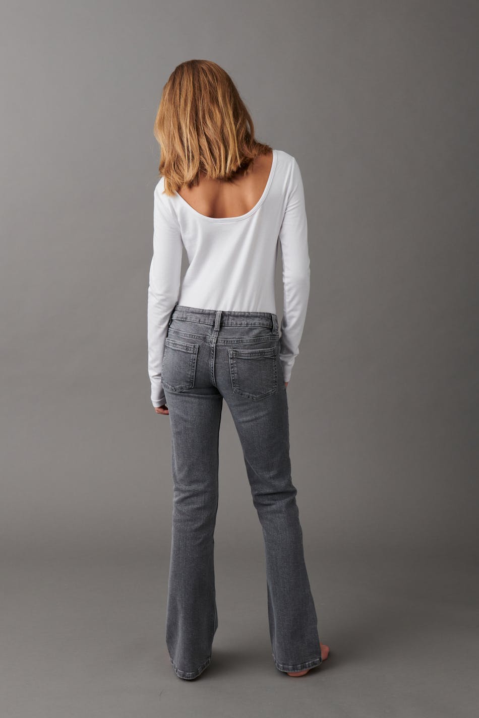 Front pocket bootcut jeans - Vintage blue