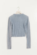 Structured long sleeve top - Zen blue