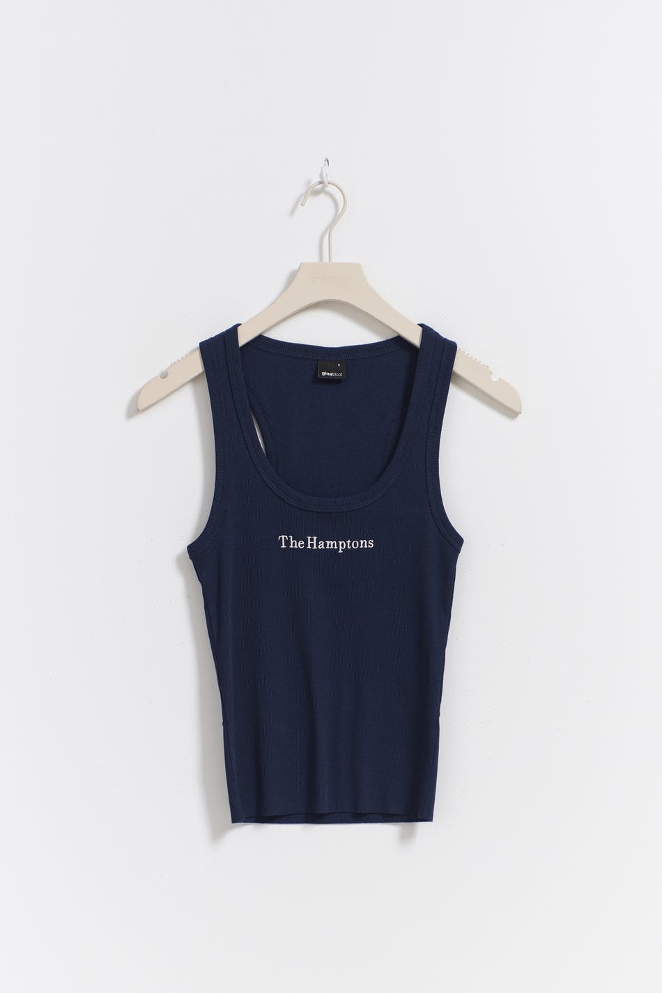 embroidery rib tank - Peacoat