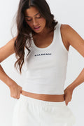 embroidery rib tank - Peacoat