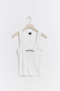 embroidery rib tank - Offwhi/palermo