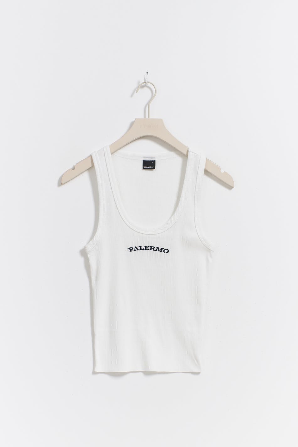 embroidery rib tank - Offwhi/palermo
