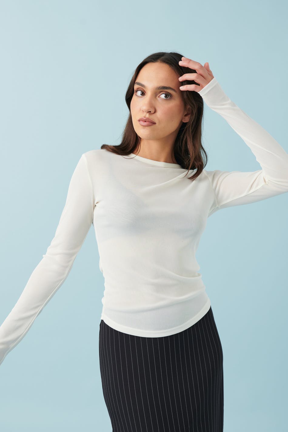 Sheer long sleeve top - Tofu