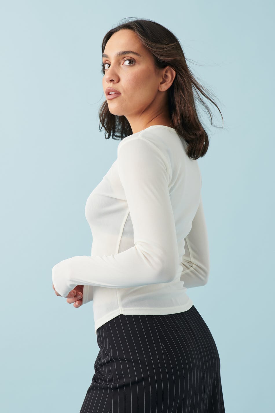 Sheer long sleeve top - Tofu