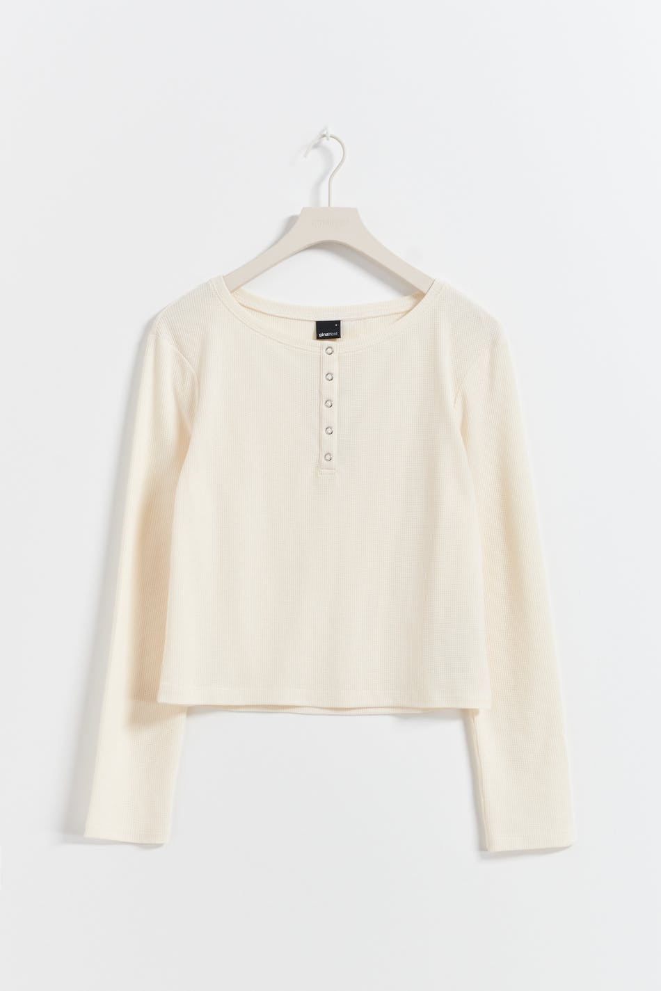 Waffle pyjamas long sleeve top - Tofu
