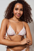 Semishine triangle bikini top - Rose ditsy