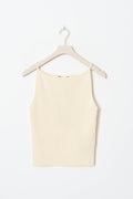 Knitted strap singlet - Knit white
