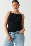 Knitted strap singlet - Knit white