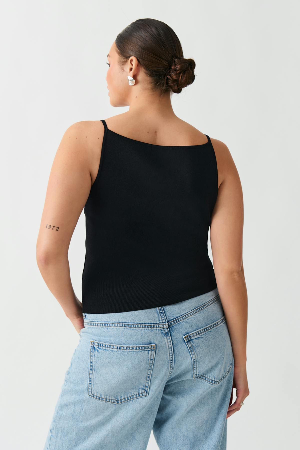 Knitted strap singlet - Noir