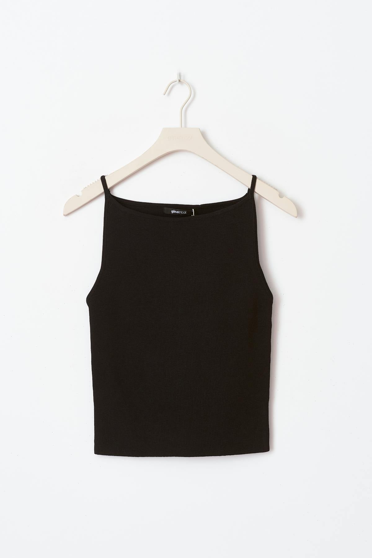 Knitted strap singlet - Noir